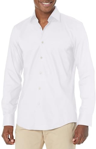 BOSS Men's Kent Collar Slim Fit Button Down Shirt, Blank White, 15.5 Neck
