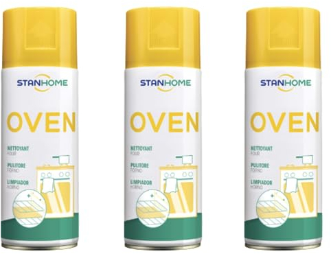 Stanhome Oven Nettoyant pour four en mousse nettoyante – Élimine la saleté incrustée et dissout la graisse brûlée (3 x 400 ml)