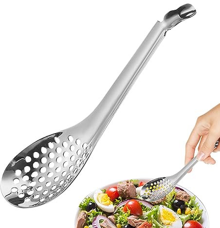 Cuchara con ranuras, coladores de acero inoxidable, accesorio de cocina, colador para cocina, salsas, guisos y caviar Geteawily