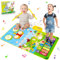 3 in 1 Tappeto Musicale Pianoforte con Animali, Tamburo Giocattolo con 2 Bacchetta, Giocattolo Musicale per Bambini 1-3 Anni, Tappetino Danza, Regalo
