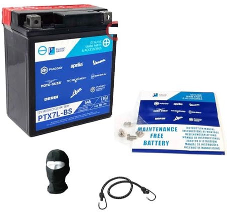 KOMPATIBEL MIT MALAGUTI Blog IE 160 pro Jahr 2009 al 2010 Batterie YTX7L-BS-PTX7L-BS Wird GELADEN UND BEREIT GELIEFERT. 6AH Ampere 12 Volt 113X70X130MM BATTERIEN