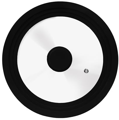 Zanetti, Tapa universal de cristal para ollas y sartenes, borde de silicona resistente al calor, apto para diámetros de 22 cm, 24 cm, 26 cm