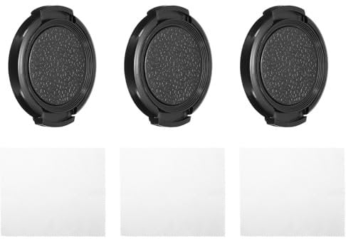 PATIKIL 37mm Lens Cap, 3 Pack Sides Pinch Snap Camera Lens Cover for Front Lens with Cloth, Suitable for 37mm Thread Universal DSLR Lenses for Nikon, for Fujifilm, for Pentax, for Leica