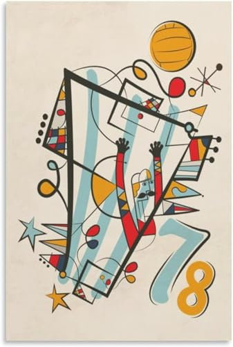 Poster vintage de la Coupe du monde de football 1978 Argentine - Impression sur toile moderne pour décoration d'intérieur - 40 x 60 cm - Sans cadre