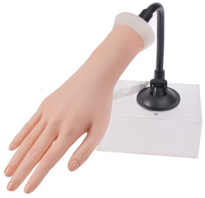 Right Practice Hand for Acrylic Nails With Holder, Mannequin Hand for Nails Practice, Flexible Bendable Fake Hand Manicure Nail Practice Hand