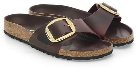 Birkenstock Madrid Big Buckle Natural Leather Oiled Zinfandel Schmale Weite Gr. 40