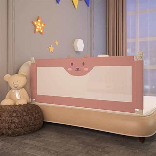 PRMTYUP Sicherheitsgitter Für Kleinkinderbetten Absturzsicherung Vertikal Anhebbares, Höhenverstellbares Schutzgeländer Universelles Schutzgeländer Für Kinderbetten,06,200CM 2PCS
