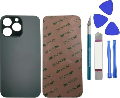 Dakexiong 13 Pro Max Vitre arrière de Rechange pour iPhone 13 Pro Max avec kit d'outils de réparation(Vert Alpin)