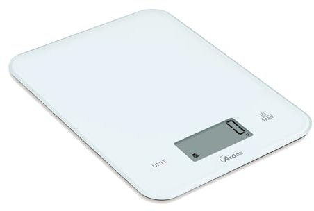 ARDES - AR1PA4WW H2O Bilancia da Cucina Digitale in Vetro - IP65 Pesa Cucina Elettronica per Alimenti - Grammi e Once - Bilancia Digitale Cucina con Funzione Tare