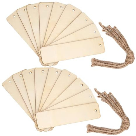 VILLCASE 60stücke Lesezeichen Unbehandelte Holzmarkierungen Für Bastelprojekte Rechteckige Blanko Lesezeichen Mit Quasten Für Und Kreative Gestaltung