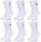 Utensilsto 6 Paar Weiß Tennissocken Socken Damen Herren 39-42 Crew Socks mit Motiv, Sportsocken mit Cocktail, Unisex Sport-Socken Atmungsaktive Tennis Socken Arbeitssocken