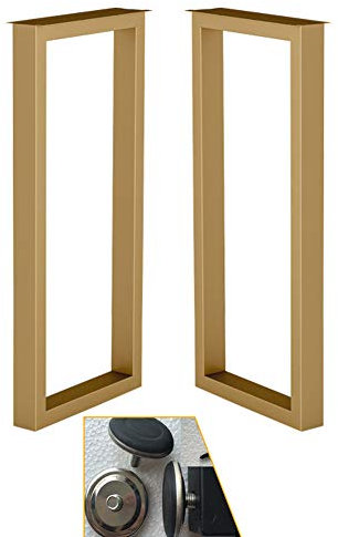 Lot de 2 pieds de table carrés en métal industriel réglables pour meubles 30 x 90 cm