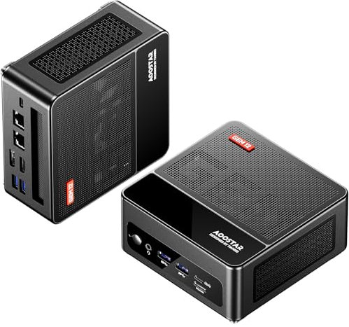 AOOSTAR GEM12 PRO Max Mini PC, Schwarz Ryzen 7 8845HS Mini Gaming PC 32GB DDR5 RAM 1TB SSD M.2 2280 PCIE4.0, Mini Computer mit 4K 3-Display/OCULINK/2xUSB4/HDMI2.1/DP1.4/2x 2,5G RJ45