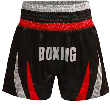 HULIJA Short De MMA Kic-Boxing pour Enfant Garçon Pantalon Court De Boxe Entraînement De Combat Costume De Cours De Boxe