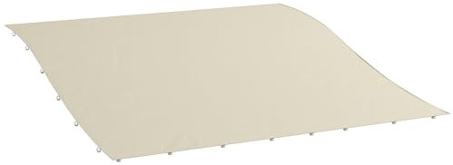Outsunny Lona de Recambio para pérgola de jardín 3x3 m con 16 Agujeros de Drenaje, Ganchos y Anillas, Cubierta de poliéster para pérgola de Gazebo, Beige