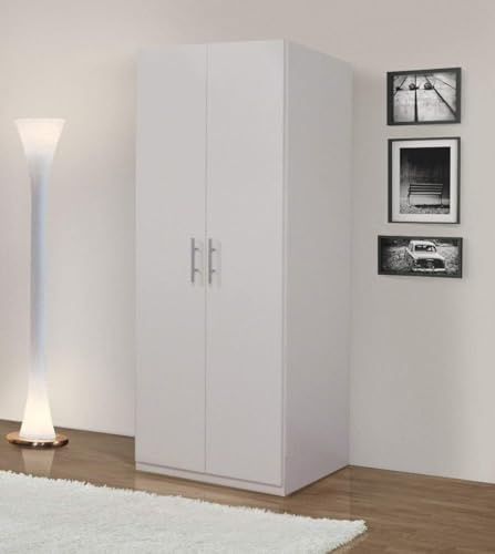 Swift Armadio Guardaroba 2 ante Camera da Letto Bianco Opaco Made in Italy L.91 P.53 H.202 cm