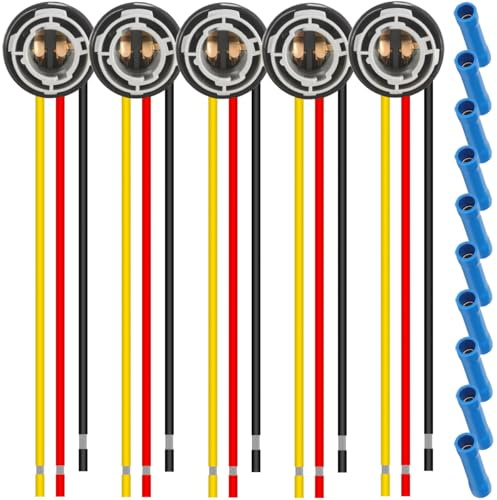 MKBKLLJY 5 Stück 1157 LED-Lampenfassung, Stecker, wasserdicht, für Blinker, Bremslicht, Rücklicht, Kabelbaum-Basisanschlüsse, Autozubehör für 1130 2057 2357 7528 BAY15D-Glühbirnen