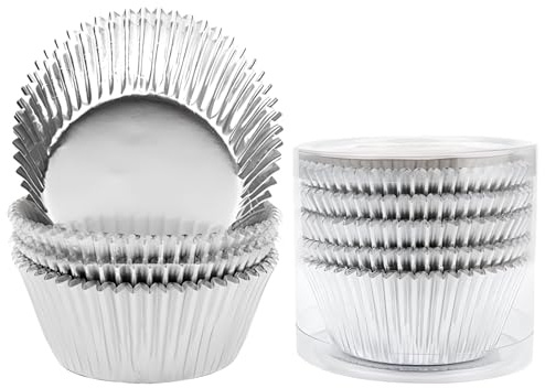 Kronabelle 500 Pcs Colored Baking Cupcake Liners Set, Food-Safe, Gold, Silver, Rose Gold, Blue, Red, for Muffins, Air Fryer & Oven Baking