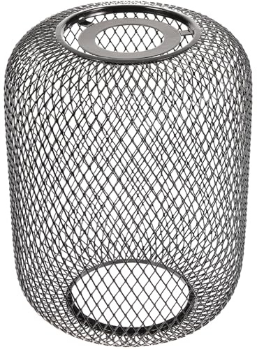 MALUGOGO Moderner schlichter Lampenschirm aus Metallgeflecht, 150 x 210 mm, schwarze Deckenleuchte, Abdeckung für Restaurant und Schlafzimmer, dekoratives Lampenzubehör