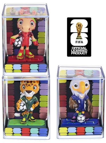 Lot de 3 figurines officielles de la FIFA - Mascotte de football 2026, États-Unis, Canada et Mexique