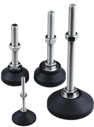 BADIKA 4 Teile/los Einstellbare Drehmaschine Bein Durchmesser 50mm Gewinde Typ Einstellbare Nivellierfüße Drehbasis Gelenk Beine M8/M10/M12 Möbel(D50xM12x100mm)