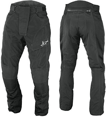 Nerve Shop Leichte Dünne Sommer Motorradhose -Run- Motorrad Sommerhose Mesh Damen Textilhose mit Protektoren - schwarz - 48