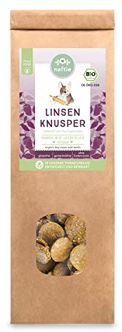 naftie Bio Leckerlis Linsen Knusper Hundekekse - nur für artige Hunde - Hundeleckerli vegan mit Buchweizenmehl - glutenfrei, handgebacken - 150g