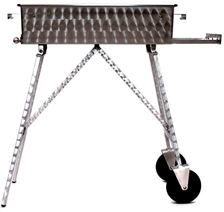 Edelstahlgrill 60x30cm mit Räder, Gesamthöhe 90cm, 1 Ablage, 1x Grillrost 30x30cm