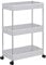 SONGMICS Carro de Almacenamiento de 3 Niveles, Carrito con Ruedas, Carro de Cocina, Ahorro de Espacio, para Baño, Oficina, 23,6 x 42 x 60,6 cm, Blanco Nube KSC009W01