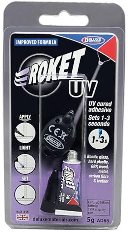 DELUXE MATERIALS AD88 UV Cured Adhesive 3g With UV Torch