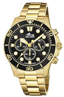 LOTUS Reloj Hombre 18758/3 Excellent Caja de Acero Inoxidable 316l Dorado Correa de Acero Inoxidable 316l Dorado