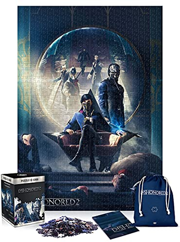 Good Loot Dishonored 2 Throne Puzzle, 1000 Teile, Spielpuzzle mit Poster und Transporttasche, für Spieleliebhaber, Gaming, für Erwachsene und Kinder, ab 14 Jahren, 68 x 48 cm