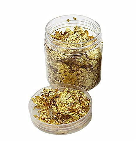 Blattgoldflocken, Metallfolienflocken für Harz | Goldene Folienflocken, Metallic-Blatt, für Nagelkunst, Malen, Basteln, Basteln, Schleim und Harzschmuckherstellung