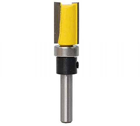 ExcInter 1/4 Inch Shank Flush Trim Pattern Router Bit Template Router,1/4x5/8x20,Woodworking Top Bearing Milling Tools for Wood Hardwood Particleboard MDF