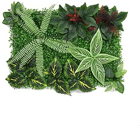 Mur d'herbe Panneau de Fond Artificiel décoration intérieur extérieur intimité écran de haie Protection UV adapté à la fête de clôture (4)