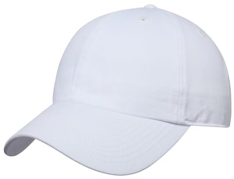 GADIEMKENSD Blank Baseball Cap Washed Cotton Hat for Women Men Unconstructed Soft Basic Hat Unisex Custom Items Plain Caps Dad Hats for Outdoor Sports Golf Running Hiking White
