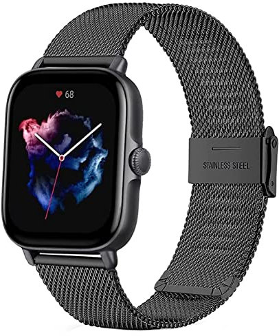 BRLYYO Cinturino per Amazfit GTS 3 42mm 20mm/GTS 2 Mini/GTS 2/GTS 2e/Cinturino in metallo in acciaio inossidabile per Amazfit Bip/Bip Lite/Bip S/Bip U Pro/Amazfit GTS/Galaxy Watch 5/Huawei GT 2 42 mm