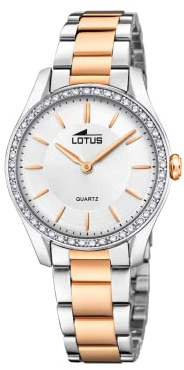 Lotus Damenuhr Analog aus Edelstahl 316l Silberfarben | Quarzwerk, Widerstandsfähiges Mineralglas, Wasserdicht 5 ATM 18798/1, Trendy