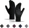 Winter Warme Handschuhe, Touchscreen Handschuh Thermo Handschuhe, Anti-Rutsch Liner Winterhandschuhe Fingerhandschuhe Sporthandschuhe mit Elastischen Bündchen für Laufen, Fahren, Radfahren (Schwarz)