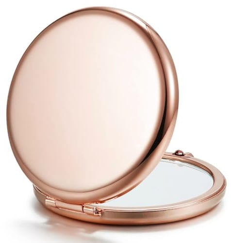 Getinbulk Compact Mirror, 1x/2x Magnification Pocket Mirror, Rose Gold
