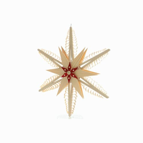 Rudolphs Schatzkiste Fensterschmuck Holzstern mit Beleuchtung BxHxT 32x32x6cm NEU Fensterbild Spanbaum Adventsstern Holz Stechen Seiffen Erzgebirge Stern Linde Fensterdeko Beleuchtung