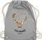 Turnbeutel Rucksack - Kompatibel Oktoberfest - Herzmädl Hirsch Geweih Hirschgeweih Madl - Unisize - Hellgrau - oktoberfest-tasche trachten name turnsack trachtenrucksack bayrisch herz rucksäcke