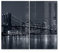 DEQORI Herdabdeckplatten Glas | 2er Set 60x52 cm | Motiv Manhattan Bridge nachts | Ceranfeld Abdeckplatten in Küche | Herd-Abdeckungen universal | Glasplatten & Schneidebretter für Kochplatte