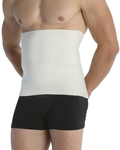 Easy8 - (Weiß, S Bauchweggürtel, Nierenwärmer Herren, Bauchbinde aus Wolle und Baumwolle, Rückenwärmer, Nierengurt, Bauchgurt, Bauchband, Damen, Unisex, thermisch, elastisch