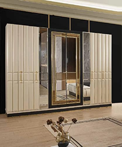 Kleiderschrank Spiegel Luxus Schrank Schlafzimmer Möbel Schränke Hochglanz Neu