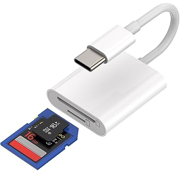 Adapter für SD-Kartenleser Micro SD (2 in 1) Apple iPhone 15 Pro Max Plus iPad Pro USB C Externer Speicher MacBook SD Card Reader Adapter Typ C Kabel kompatibel mit Samsung Huawei Xiaomi Redmi