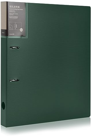 A4 Ringbuchordner 2 Ringe, A4 Ringbuch 2 Ringe D-Mechanik, Präsentationsmappe A4 Ringordner aus PP, Refillable A4 Ring Binder für Büro Schule, mit Taschen, 33mm Rückenbreite, 200 Blatt (Grün)