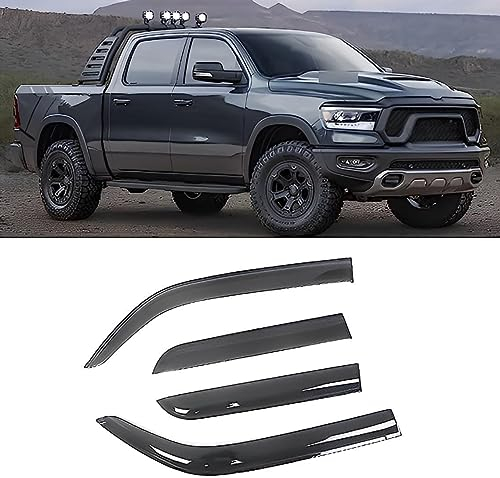 Regenabweiser Passend Für Dodge RAM 1500 2017-2022, Windabweiser Fensterblenden Fenster Regenschutz Deflector Markise Schild Vent Guard Zubehör