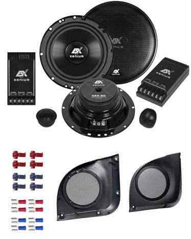 ESX XE 6.2C Lautsprecher mit Einbauset passend für FIAT Punto (188) 1999-2007 Türen vorne 400 Watt 165mm 2 Wege Kompo