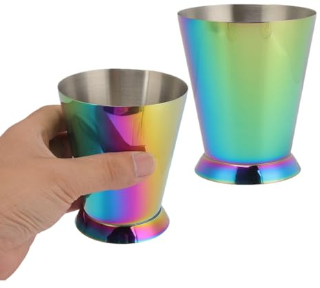 2 Stück Mint-Julep-Becher, Bunter Derby-Becher aus Edelstahl, Mint-Julep-Gläser, Bartending-Becher Für Cocktails, Mixgetränke